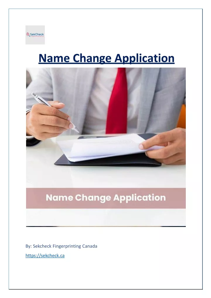 name change applicati o n