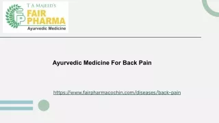 Ayurvedic Medicine For Back Pain