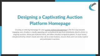 designing a captivating auction platform homepage