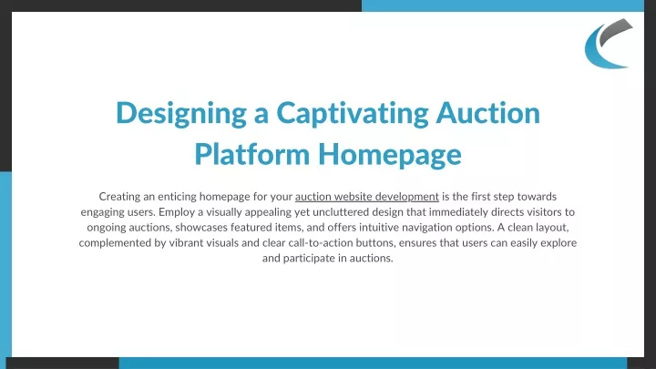 designing a captivating auction platform homepage