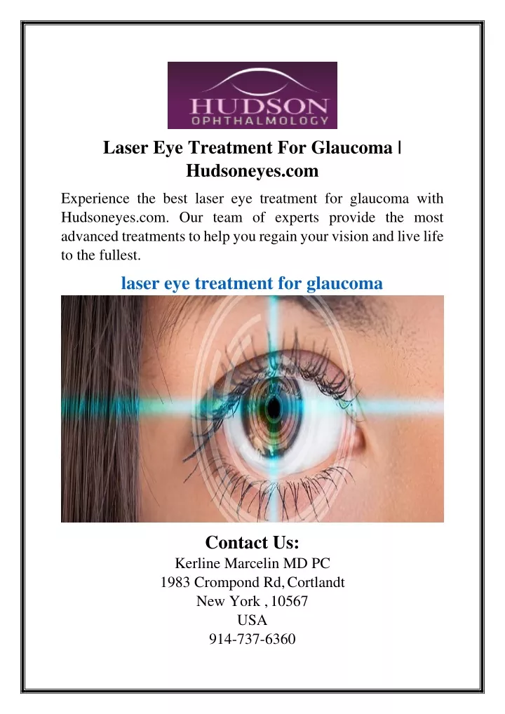 laser eye treatment for glaucoma hudsoneyes com
