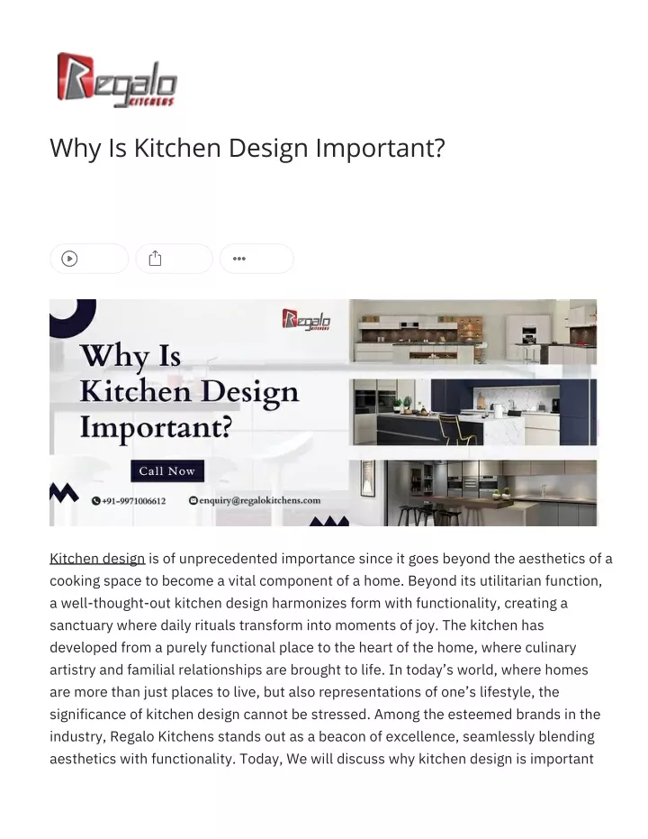 why is kitchen design important