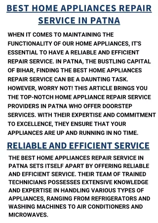 Best Repair Service in Patna