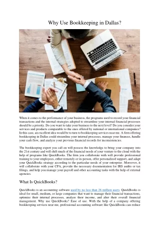 why use bookkeeping in dallas