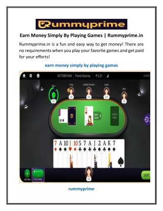 Earn Money Simply By Playing Games