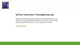 Ia Face Generator  Unrealperson.com