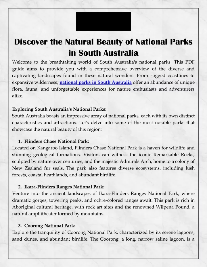 discover the natural beauty of national parks