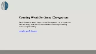 Counting Words For Essay  Zerogpt.com