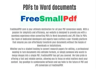 PDFs to Word documents