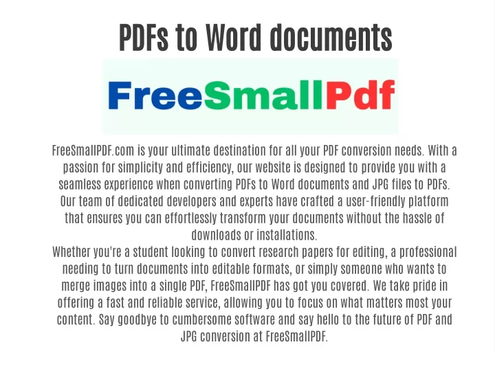 PPT - PDFs to Word documents PowerPoint Presentation, free download ...