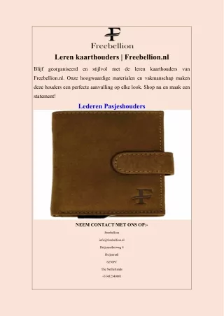Leren kaarthouders  Freebellion.nl