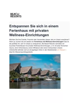 entspannen sie sich in einem ferienhaus