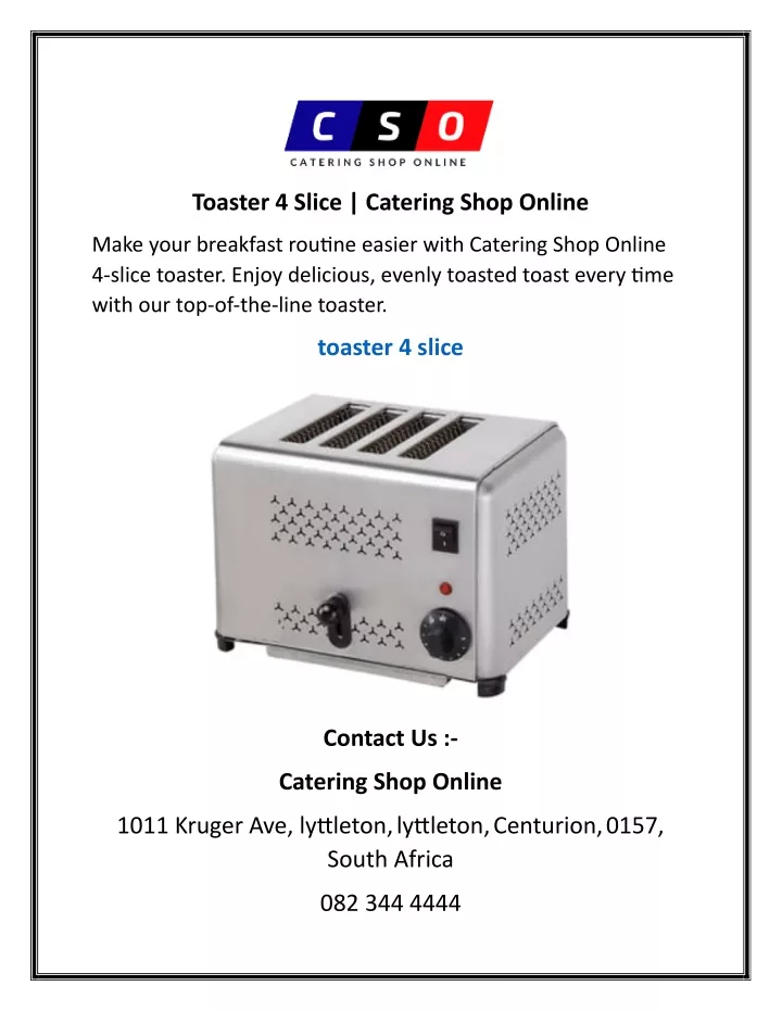 toaster 4 slice catering shop online