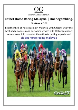 Citibet Horse Racing Malaysia Onlinegambling-review.com
