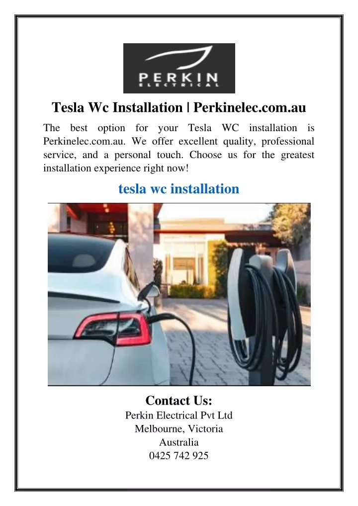 tesla wc installation perkinelec com au