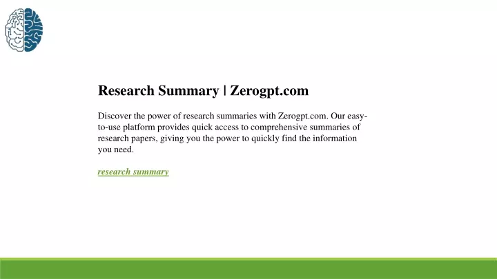 research summary zerogpt com discover the power
