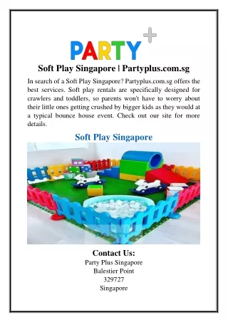 Soft Play Singapore | Partyplus.com.sg