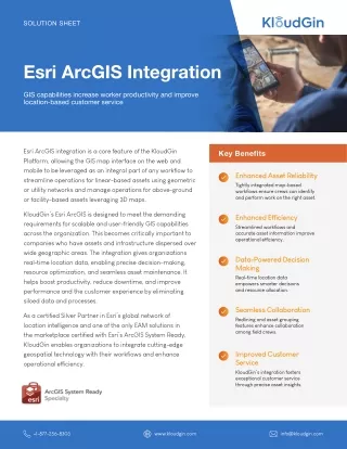 Esri ArcGIS Integration for Enterprise Asset Management | KloudGin