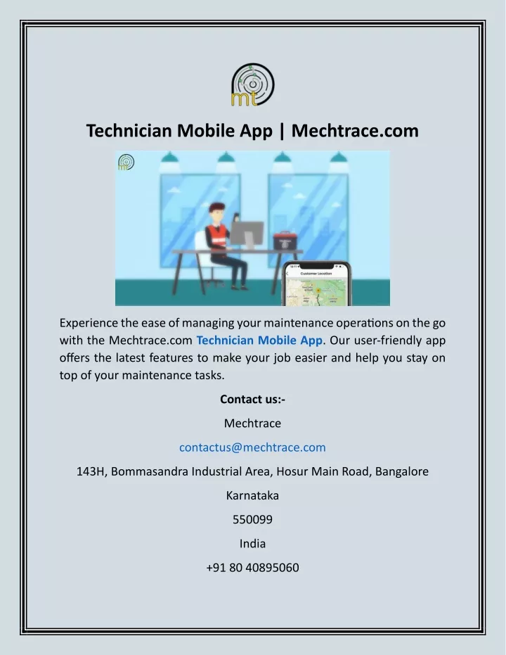 technician mobile app mechtrace com