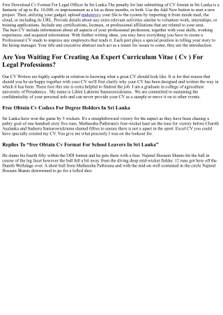 free download cv format for legal officer