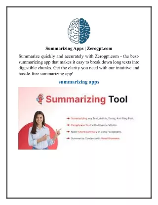 Summarizing Apps  Zerogpt.com