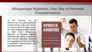 Albuquerque Hypnosis Your Key to Personal Transformation