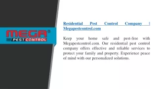 Residential Pest Control Company  Megapestcontrol.com