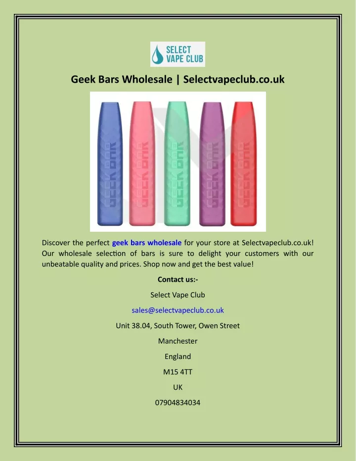 geek bars wholesale selectvapeclub co uk