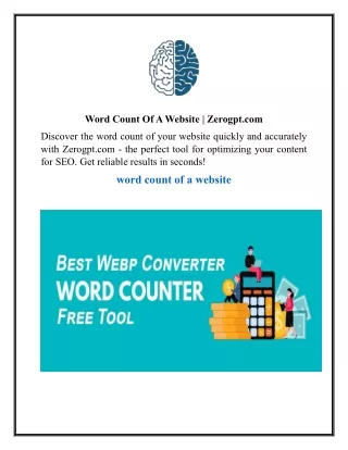 Word Count Of A Website  Zerogpt.com