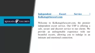 Independent Escort Service  Kolkatagirlsescort.com