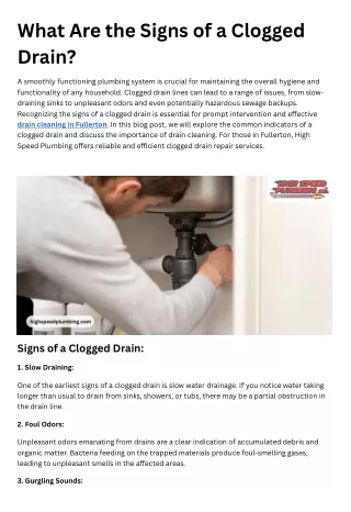 What Are the Signs of a Clogged Drain