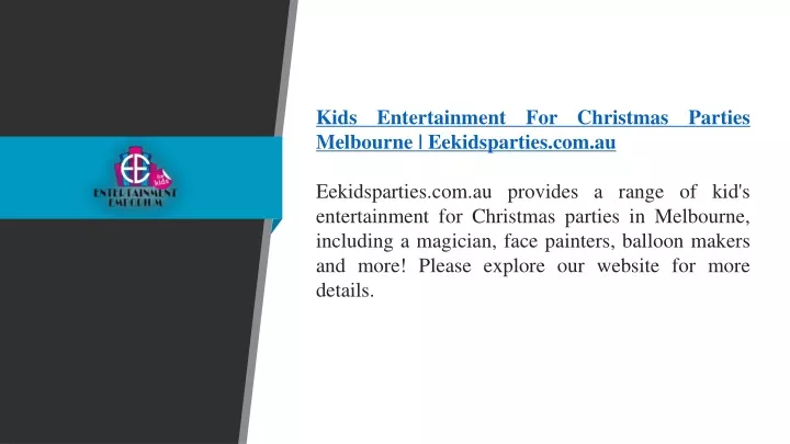 kids entertainment for christmas parties