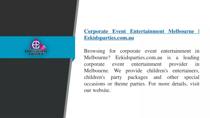 corporate event entertainment melbourne