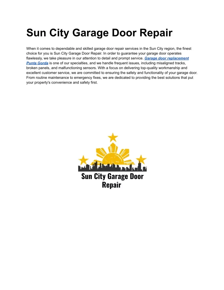 sun city garage door repair
