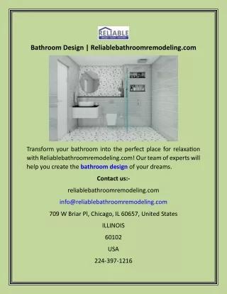 Bathroom Design  Reliablebathroomremodeling