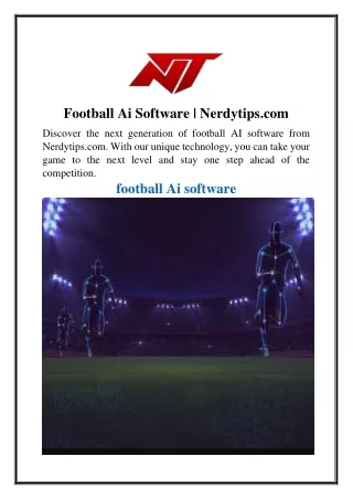 Football Ai Software | Nerdytips.com