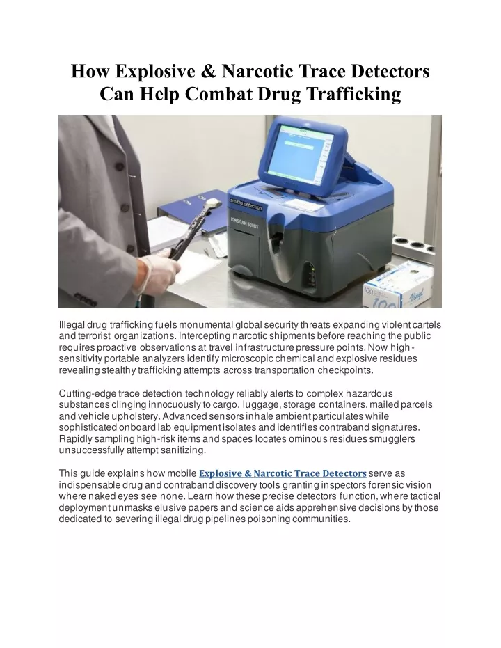 how explosive narcotic trace detectors can help