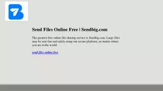 Send Files Online Free  Sendbig.com