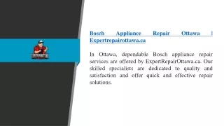 Bosch Appliance Repair Ottawa  Expertrepairottawa.ca