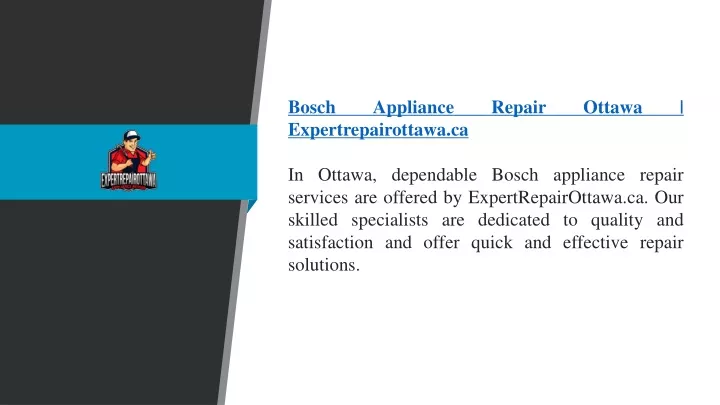 bosch appliance repair ottawa expertrepairottawa