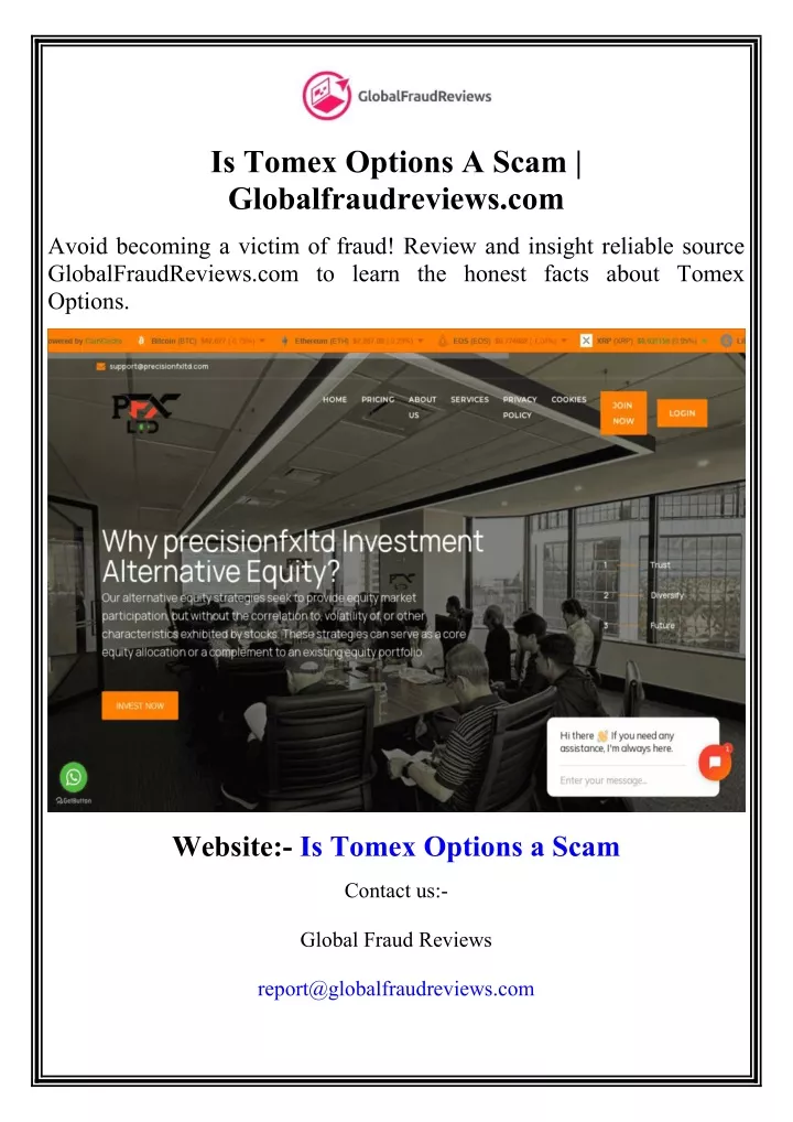 is tomex options a scam globalfraudreviews com