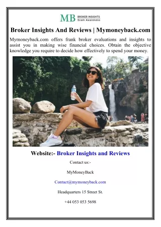 Broker Insights And Reviews  Mymoneyback.com