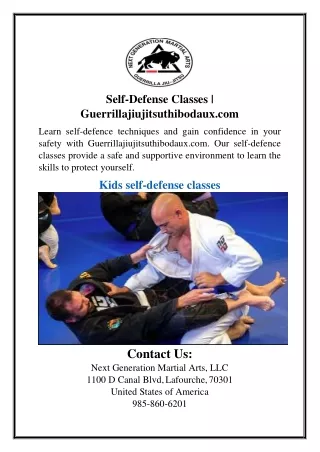 Kids Self-Defense Classes | Guerrillajiujitsuthibodaux.com