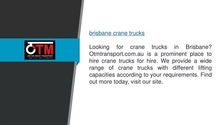 brisbane crane trucks looking for crane trucks