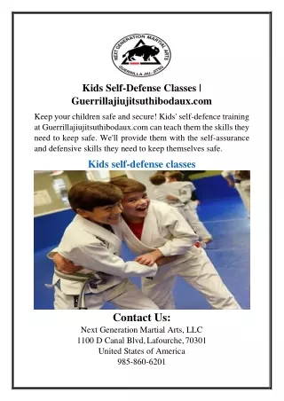 Kids Self Defense Classes | Guerrillajiujitsuthibodaux.com