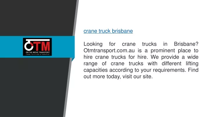 crane truck brisbane looking for crane trucks