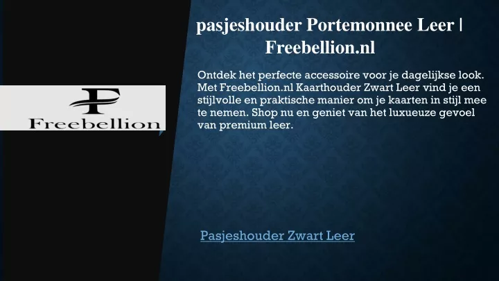 pasjeshouder portemonnee leer freebellion nl