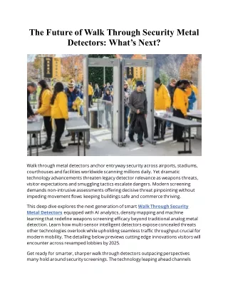 The Future of Walk Through Security Metal Detectors Whats Next