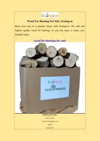 Wood For Burning For Sale  Ecologs.ie