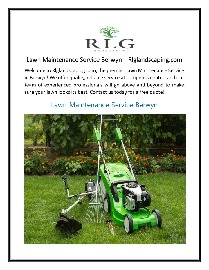 lawn maintenance service berwyn rlglandscaping